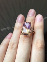 Nhẫn đá Ametrine thiên nhiên - MS: AMERW003