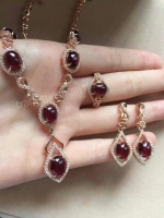 Bộ trang sức đá Garnet thiên nhiên - MS: GARSET003