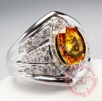 Nhẫn Nam đá Citrine thiên nhiên - MS : CITRM001