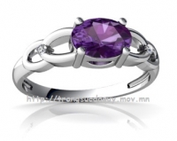 Nhẫn đá Amethyst thiên nhiên - MS: AMRW005