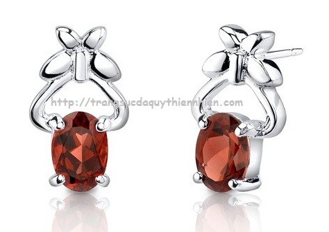 Bông tai đá Garnet đỏ thiên nhiên - MS: GARER015 Bông tai đá Garnet đỏ thiên nhiên - MS: GARER015
