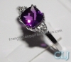 Nhẫn đá Amethyst thiên nhiên - MS: AMRW033 - anh 1