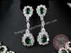 Bông tai đá Emerald tổng hợp - MS: EMER035 - anh 1