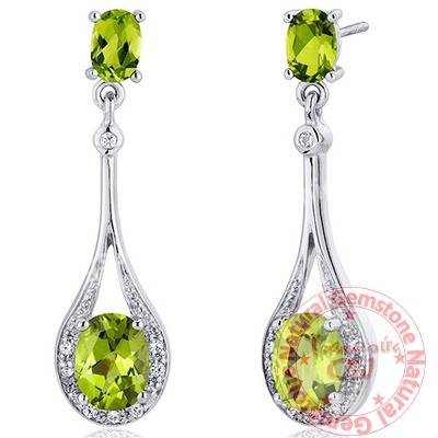 Bông tai đá Peridot thiên nhiên - MS: GEPEER020 Bông tai đá Peridot thiên nhiên - MS: GEPEER020