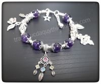 CHUỖI ĐÁ THẠCH ANH TÍM AMETHYST THIÊN NHIÊN + CHARM BẠC CAO CẤP - MS: GEP013