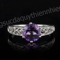 Nhẫn đá Amethyst thiên nhiên - MS: AMRW090