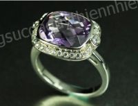 Nhẫn đá Amethyst thiên nhiên - MS: AMRW094