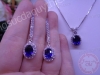 Bộ trang sức đá Sapphire xanh dương tổng hợp - MS: SASET008 - anh 1