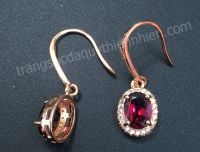 Bông tai đá Garnet Rhodolite thiên nhiên - MS: GARER032