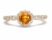 Nhẫn đá Sapphire vàng cam thiên nhiên - MS: SARW100