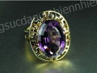 Nhẫn đá Amethyst thiên nhiên - MS: AMRW096