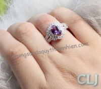 Nhẫn đá Amethyst thiên nhiên - MS: AMRW036