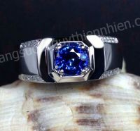 Nhẫn Nam đá Sapphire tổng hợp - MS: SARM030