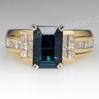 Nhẫn đá Tourmaline thiên nhiên màu xanh - MS:XTTURW018