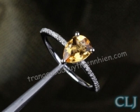 Nhẫn đá Citrine thiên nhiên - MS: CITRW037