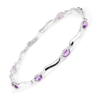 Lắc tay đá Amethyst thiên nhiên - MS: GEBAW049