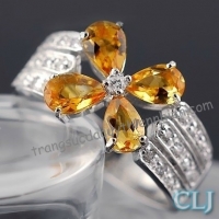 Nhẫn đá Citrine thiên nhiên - MS : CITRW028