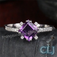 Nhẫn đá Amethyst thiên nhiên - MS: AMRW050