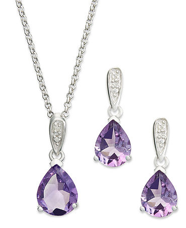 Bộ trang sức đá Amethyst thiên nhiên - MS: AMSET010 Bộ trang sức đá Amethyst thiên nhiên - MS: AMSET010