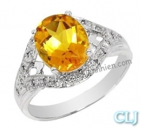 Nhẫn đá Citrine thiên nhiên - MS: CITRW022