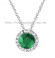 Mặt dây chuyền đá Chalcedony thiên nhiên màu Emerald - MS: CHAPE003