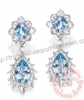 Bông tai đá Aquamarine thiên nhiên - MS: GEAQER015 - anh 1