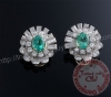 Bông tai đá Emerald thiên nhiên - MS: EMER002 - anh 1