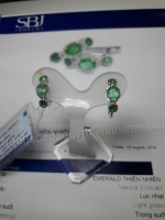 Bông tai đá Emerald thiên nhiên - MS: EMER003
