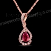 Mặt dây chuyền đá Garnet Rhodolite thiên nhiên - MS: TOURPE019 - anh 1