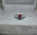 Nhẫn đá Spinel cam hồng thiên nhiên - MS: XTSPRW008