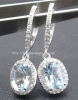 Bông tai đá Aquamarine thiên nhiên - MS: GEAQER004