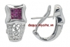 Bông tai đá Ruby tổng hợp - MS: RUER001