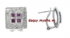 Bông tai đá Ruby tổng hợp - MS: RUER003 - anh 1