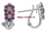 Bông tai đá Ruby tổng hợp - MS: RUER005