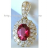 Mặt dây chuyền đá Garnet Rhodolite thiên nhiên - MS: TOURPE006 - anh 1