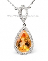 Mặt dây đá Citrine thiên nhiên - MS: CitPE027