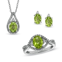 Bộ trang sức đá Peridot thiên nhiên - MS: PESET009