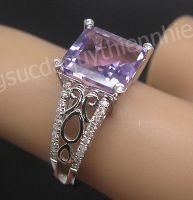 Nhẫn đá Amethyst thiên nhiên - MS: AMRW089